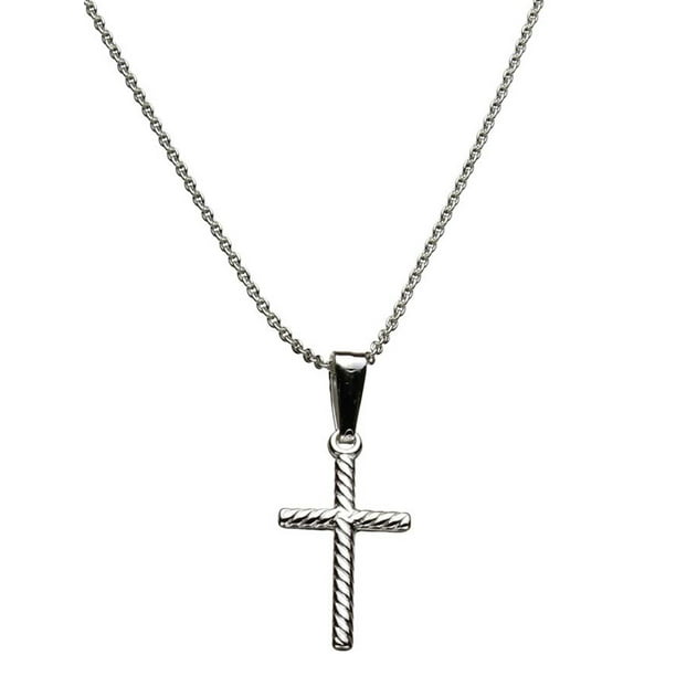Sterling Silver Petite Hollow Cross Adjustable Necklace 16-18 Inch Sterling Silver Petite Hollow Cross Adjustable Necklace 16-18 Inch